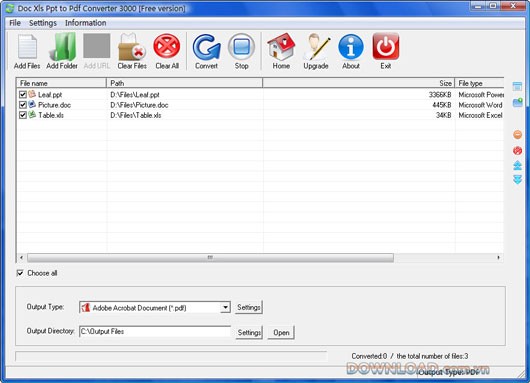 Doc Xls Ppt to Pdf Converter 3000