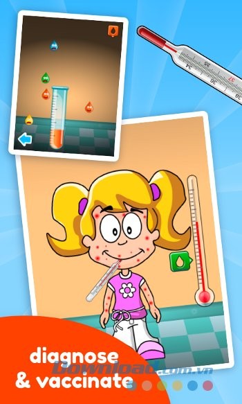 Bé tiêm vắc xin trong game Doctor Kids