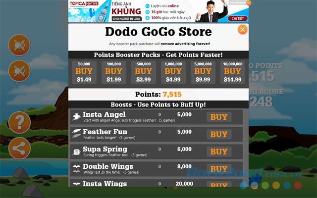 Kiếm điểm để mua công cụ trong cửa hàng