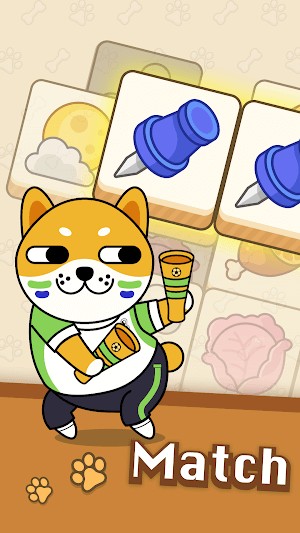 Doggo Go là game giải đố yêu cầu bạn ghép 3 viên gạch cùng loại để loại bỏ chúng khỏi màn chơi