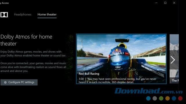 Trải nghiệm công nghệ âm thanh Dolby Atmos thông qua ứng dụng Dolby Access cho máy tính