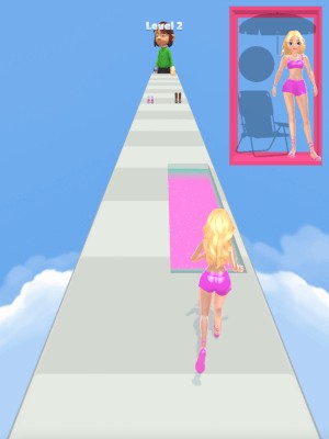 Chạy để thu thập vật phẩm thời trang trên đường chạy của game Doll Designer