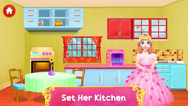 Có rất nhiều căn phòng trong game Doll House Design để bé thỏa sức bố trí, sắp xếp đồ đạc