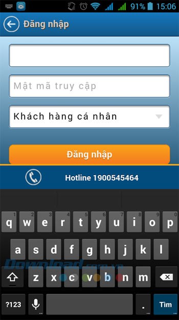 Giao diện đăng nhập DongA Internet Banking