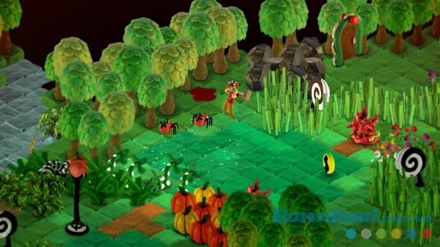 Chiến đấu với nhện trong game hành động phiêu lưu Don't open the doors cho máy tính và Mac