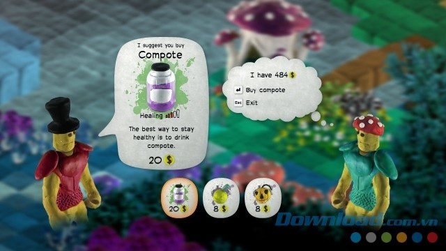 Mua các món đồ hữu ích trong game hành động phiêu lưu Don't open the doors cho máy tính và Mac