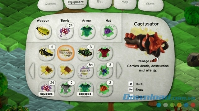 Danh sách trang thiết bị trong game hành động phiêu lưu Don't open the doors cho máy tính và Mac