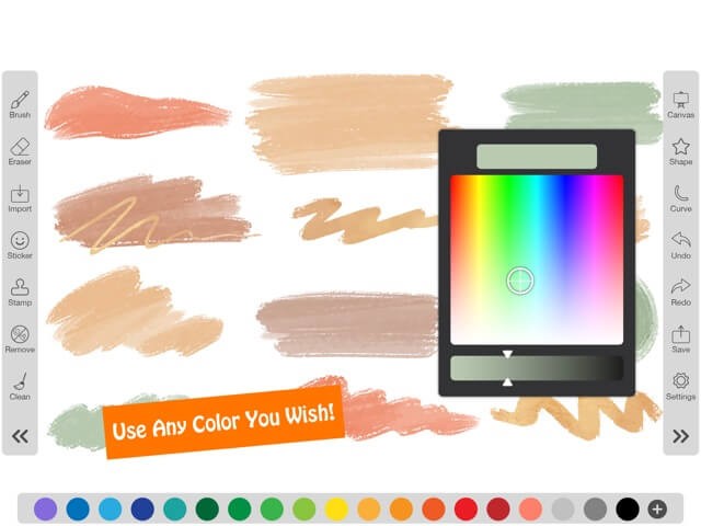 Doodle Art có đầy đủ các gam màu cho bạn sử dụng