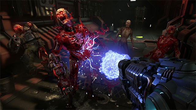 DOOM Slayer được trang bị vũ khí tối tân trong chiến đấu