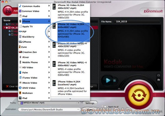 Doremisoft Mac Video Converter for Kodak