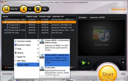 Doremisoft Mac Video to iTunes converter