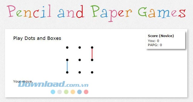Giao diện game nối điểm trên web