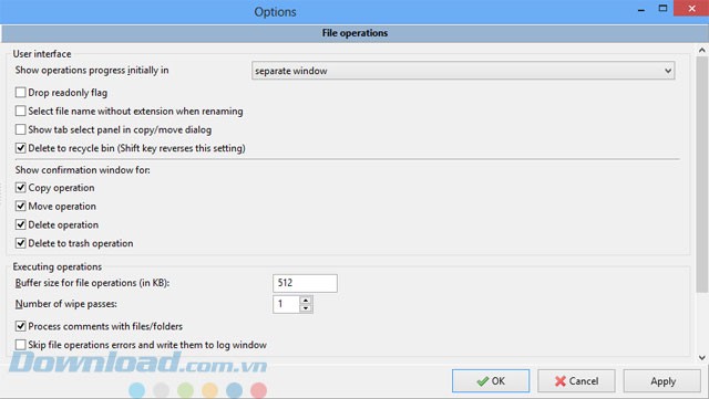 Tùy chọn của Double Commander