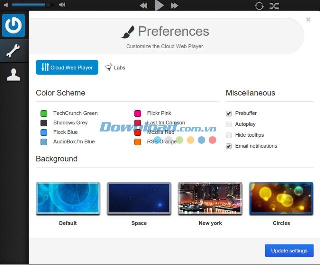 Một số cài đặt trên AudioBox