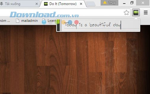 Thêm công việc trên trình duyệt