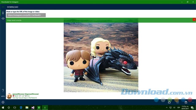 Giao diện Downloader for Instagram