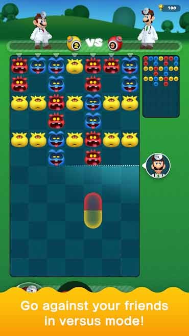 Cạnh tranh với những người chơi khác trong chế độ đối kháng của Dr. Mario World