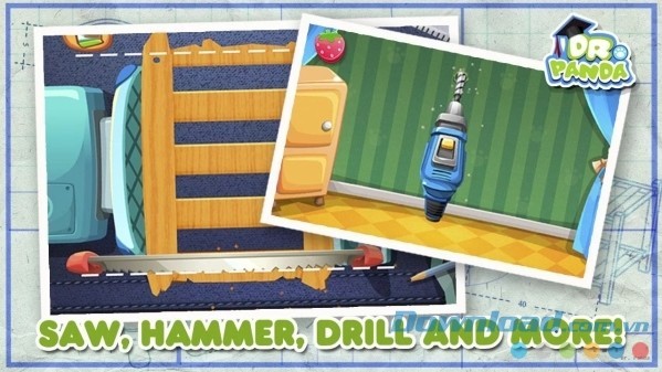 Dr. Panda Handyman cho Android cung cấp một bộ dụng cụ sửa chữa nhà cửa chuyên nghiệp