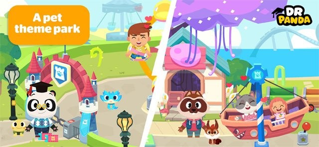Bắt đầu cuộc phiêu lưu tại công viên giải trí trong Dr. Panda Town: Pet World