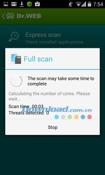 Chức năng quét toàn diện trên Dr.Web Security Space
