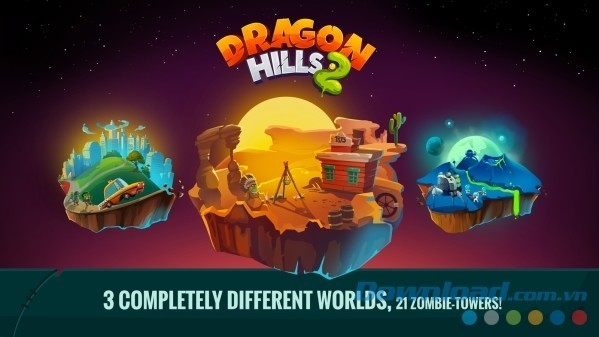 Trải nghiệm 3 thế giới độc đáo trong Dragon Hills 2 cho Android