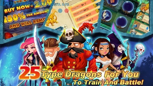 25 loại rồng cho người chơi đào tạo và đem đi chiến đấu