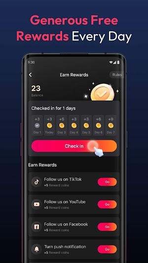 Nhận phần thưởng miễn phí mỗi ngày