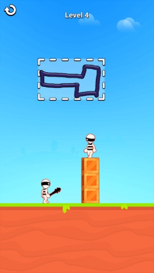 Draw Hero 3D yêu cầu bạn vẽ vũ khí để tiêu diệt kẻ xấu