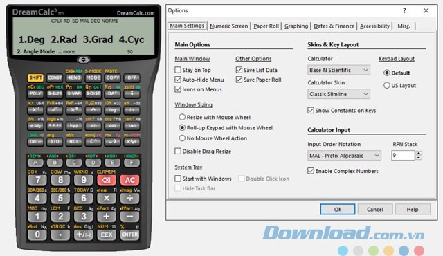 Các lựa chọn cài đặt đa dạng