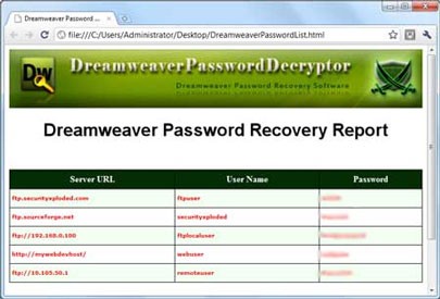 DreamweaverPasswordDecryptor
