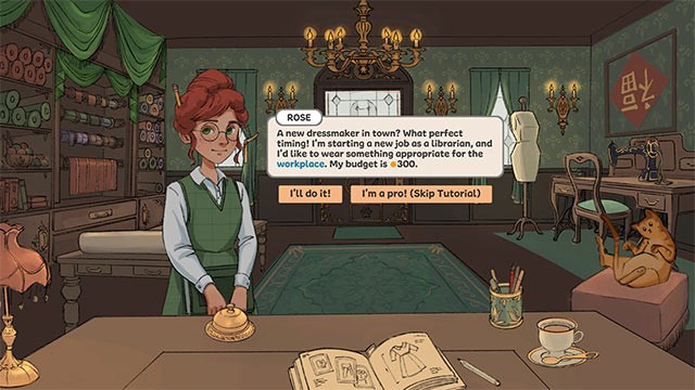 Dressmaker là game mô phỏng may đo trong cửa tiệm ấm cúng dành cho các quý cô, quý bà sành điệu