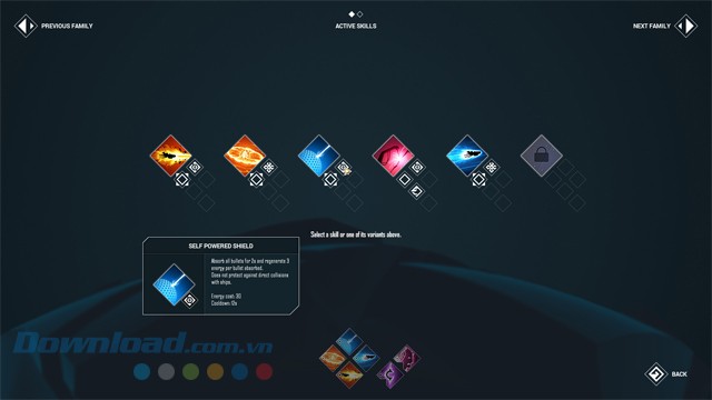 Tùy chỉnh con tàu vũ trụ trước khi chiến đấu trong game Drifting Lands