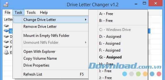 Cách thay đổi ký tự ổ đĩa bằng Drive Letter Changer