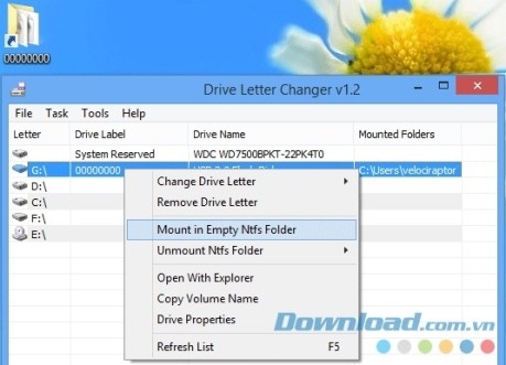 Mở Mount in Empty NTFS Folder chỉ bằng một cú nhấp chuột