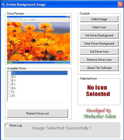 Đổi hình nền ổ đĩa với Drives Background Image