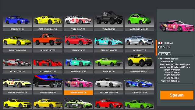 Vô số chiếc xe để người chơi lựa chọn cầm lái