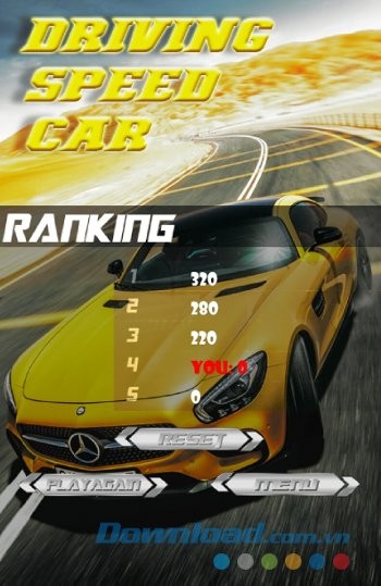 Menu game Driving Speed Car