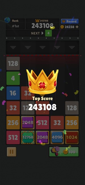 Hợp nhất ô số và tạo ra ô có giá trị cao nhất trong game Drop The Number