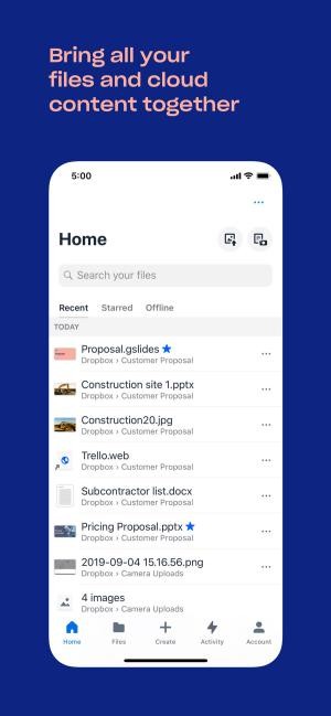Dropbox tập hợp tất các các file và nội dung đám mây tại một nơi