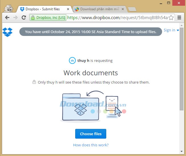 Tải file yêu cầu