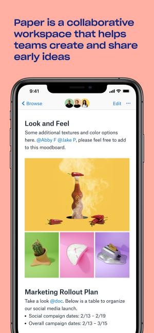 Paper by Dropbox là nơi làm việc nhóm, cho các thành viên tạo và chia sẻ ý tưởng