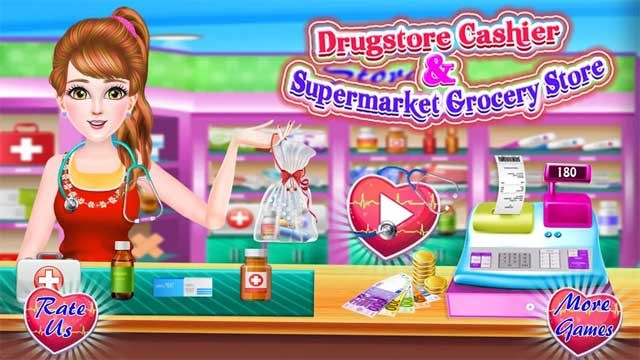 Drugstore Cashier & Supermarket Grocery Store là game mua sắm có chủ đề độc đáo