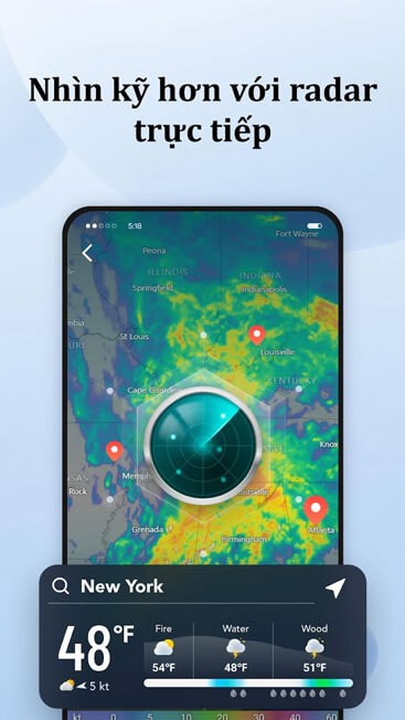 Nhìn kỹ hơn với radar trực tiếp