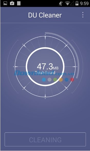 Quá trình dọn dẹp thiết bị với DU Cleaner