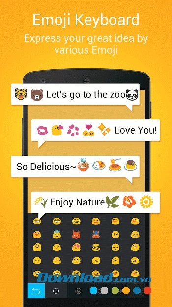 Chat bằng biểu tượng cảm xúc với DU Emoji Keyboard