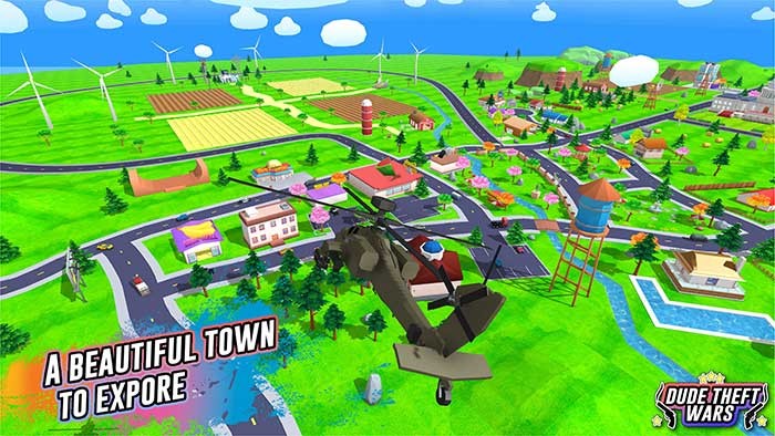 Khám phá thế giới mở rộng lớn của Dude Theft Wars