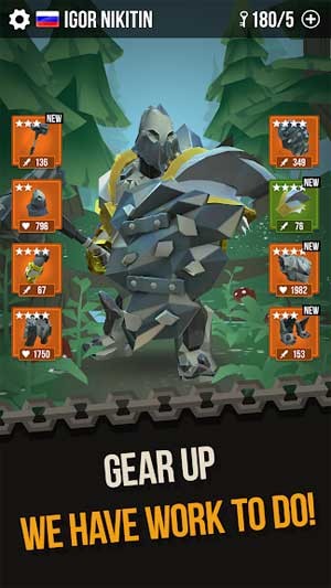 Trang bị cho anh hùng áo giáp và vũ khí quyền năng