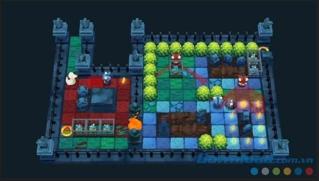 Để ý đến tầm nhìn theo hình nón của quái vật trong game trí tuệ cho máy tính Dumb Chicken 2: One Way Out