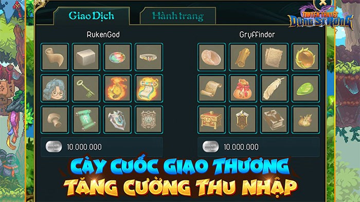 Giao diện cửa hàng game Dũng Sĩ Rồng Online