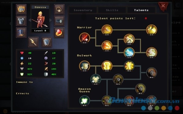 Hệ thống trang bị và kỹ năng nhân vật trong Dungeon Rushers cho Android